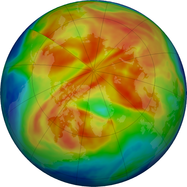 Arctic ozone map for 28 January 2019